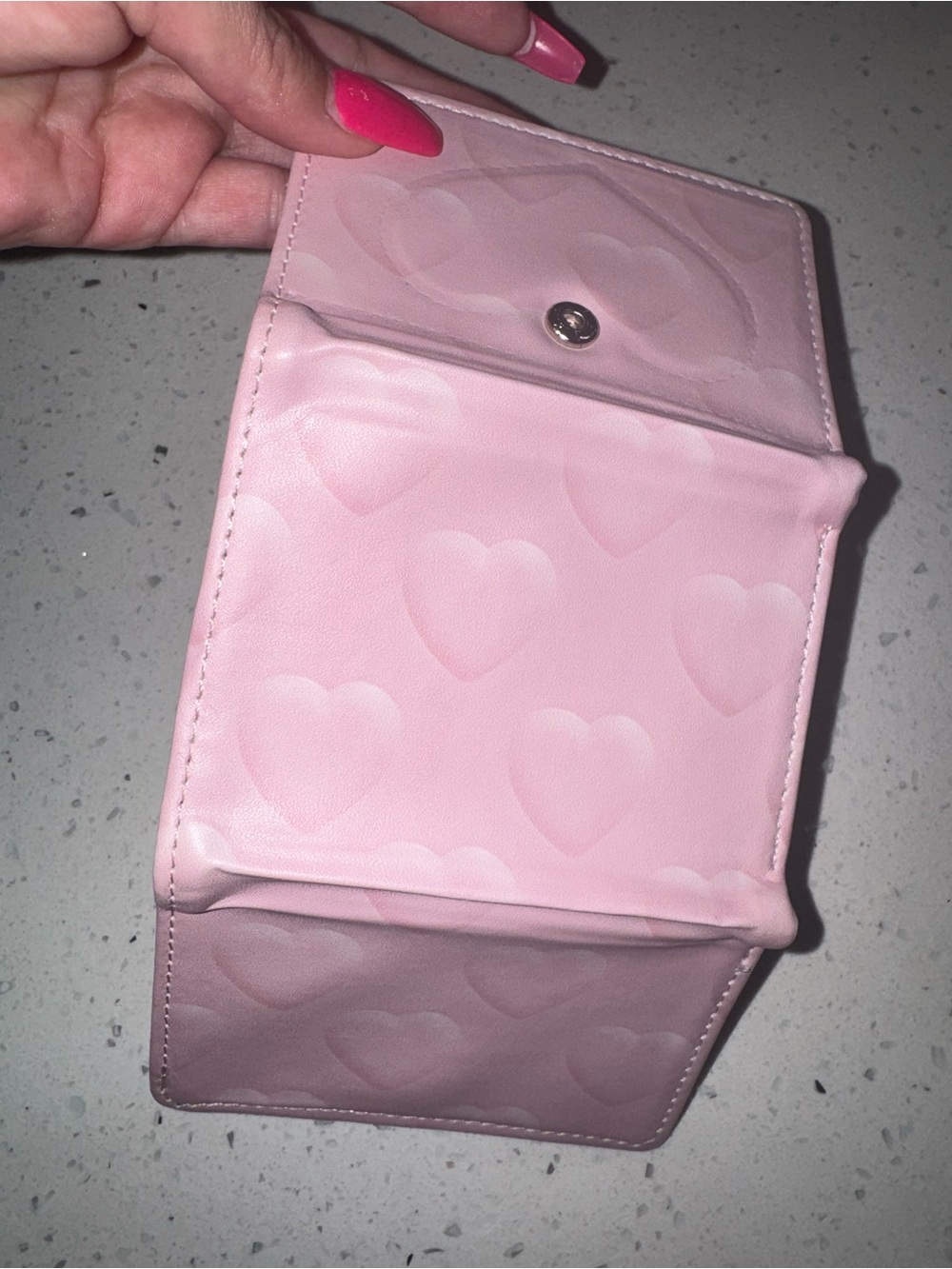 Pink Heart-Embossed Wallet - Picture 6 of 12